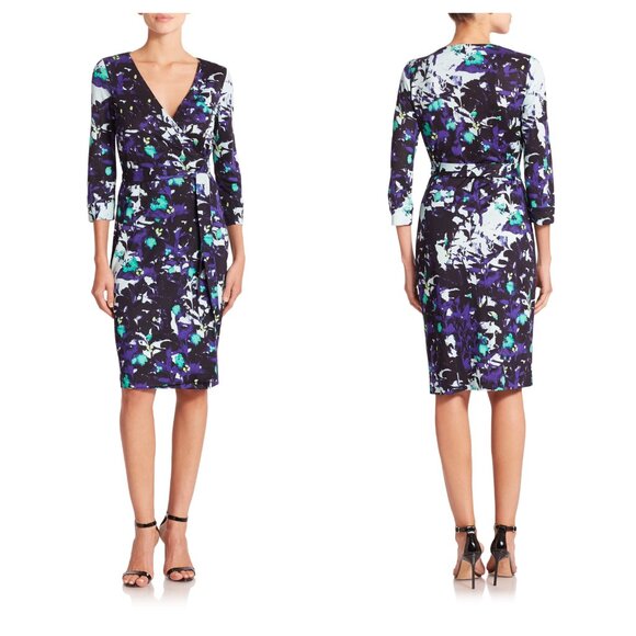 Diane Von Furstenberg New Julian Two Printed-silk Wrap Dress 6 Blue Multi - Picture 1 of 16